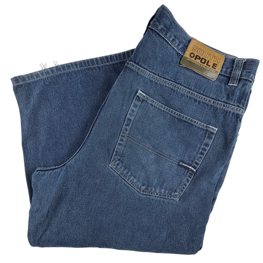 Y2K Southpole Mens Baggy Denim Shorts Blue Authentic Collection Size 42 Skater